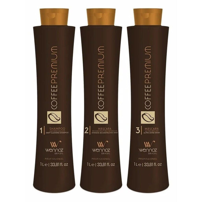 Wennoz Brasil Honma Tokyo Kit Coffee Premium Progressive Brush Kit 3x1000ml/33.8 fl.oz.