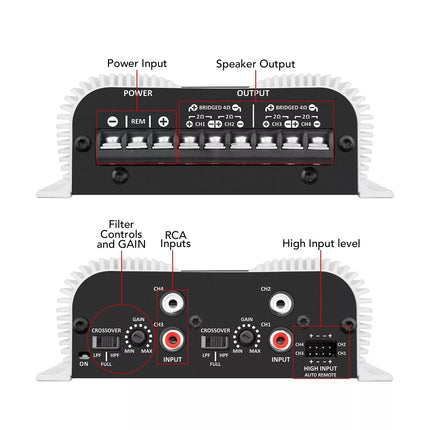 Taramps TS400X4 400 Watts Rms Car Audio Amplifier 4 Channels