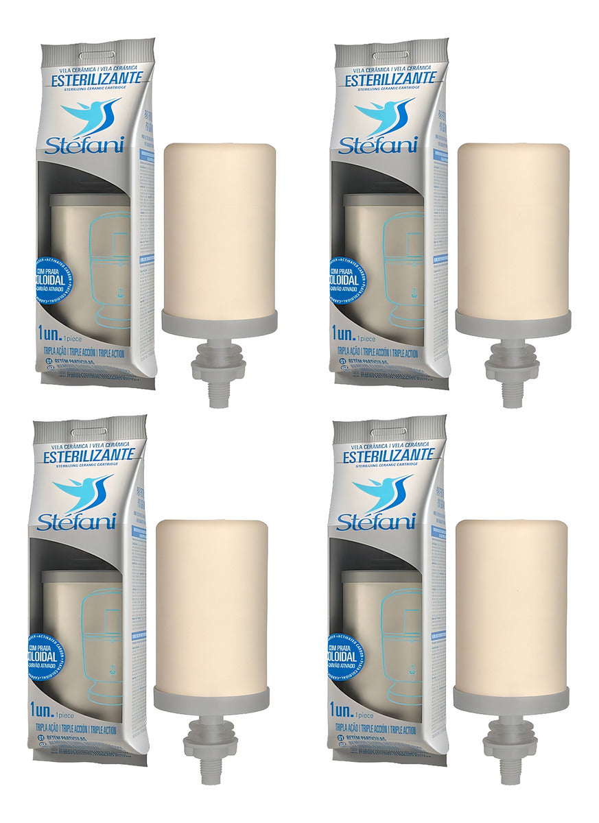 4 Triple Action Stéfani Candles Charcoal Clay Filter São João - BuyBrazil