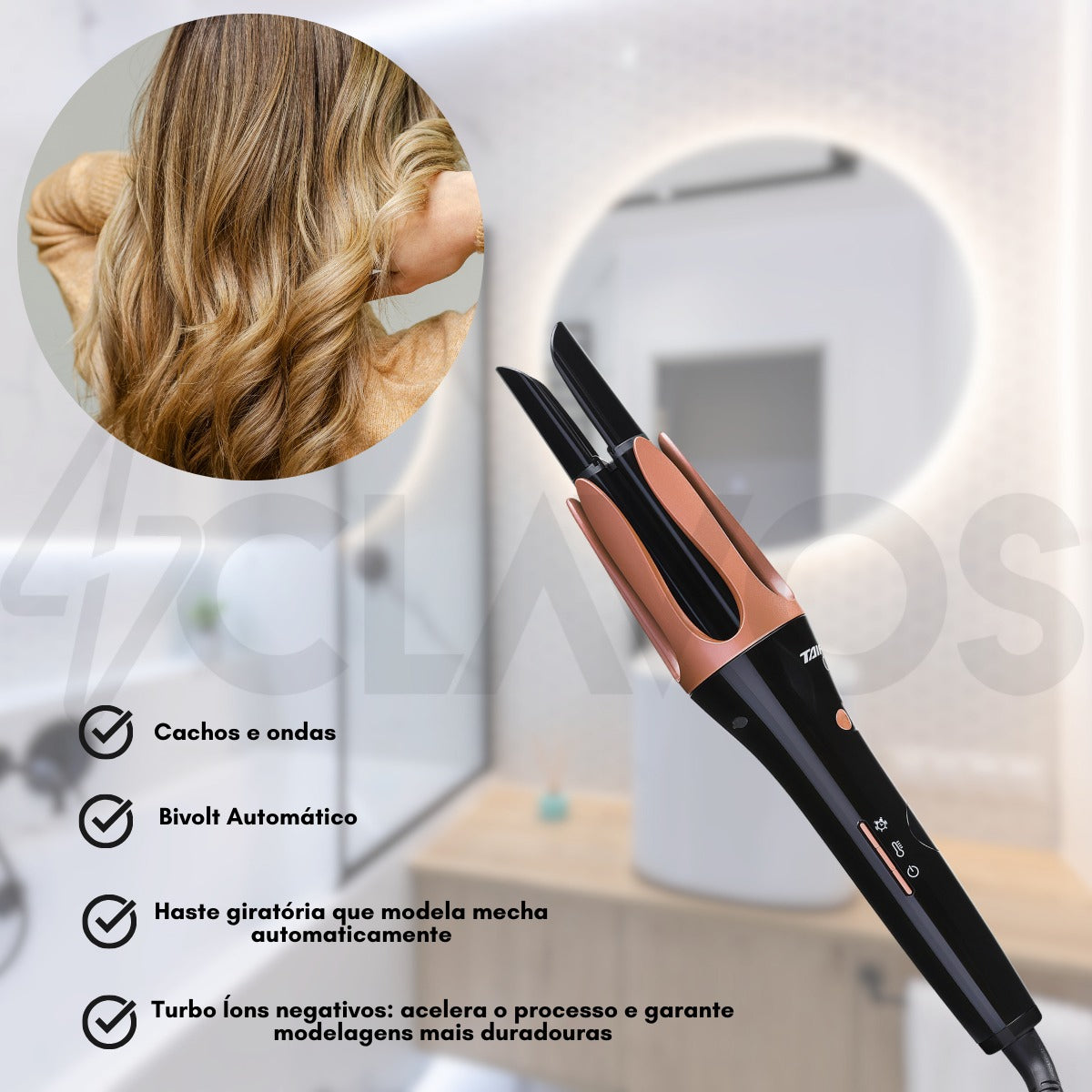 Taiff Curves Automatic Curling Iron 32mm Black - BuyBrazil